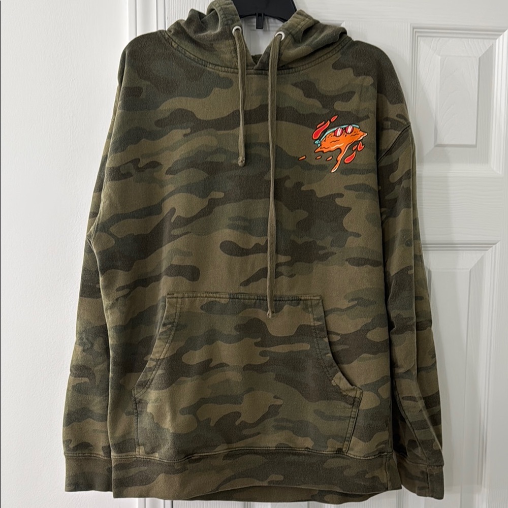Buttery Bros Camouflage Hoodie with Orange Graphic
